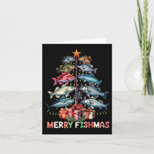 Merry Fishmas Weihnachtsbaumleuchten Fischen Karte