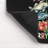 Merry Fishmas Weihnachtsbaumleuchten Fischen Mousepad (Ecke)