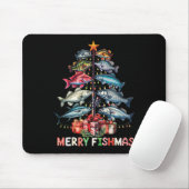 Merry Fishmas Weihnachtsbaumleuchten Fischen Mousepad (Mit Mouse)