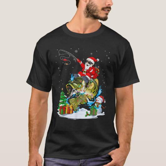 Merry Fishmas Weihnachtsmann auf Fischweihnachtsba T-Shirt (Vorderseite)