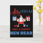 Merry Fitmas A Happy New Rear Gym Fitness Xmas T S Karte (Gelbe Blume)