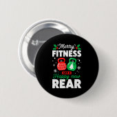 Merry Fitmas And A Happy New Rear Christmas Fitnes Button (Vorne & Hinten)