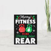 Merry Fitmas And A Happy New Rear Christmas Fitnes Karte (Vorderseite)
