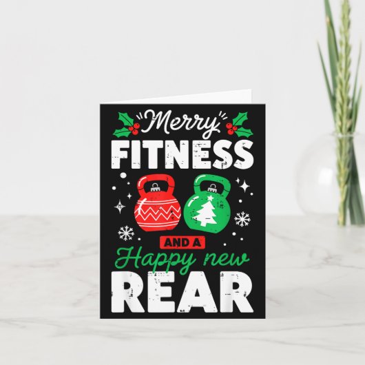 Merry Fitmas And A Happy New Rear Christmas Fitnes Karte (Vorderseite)