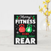 Merry Fitmas And A Happy New Rear Christmas Fitnes Karte (Gelbe Blume)