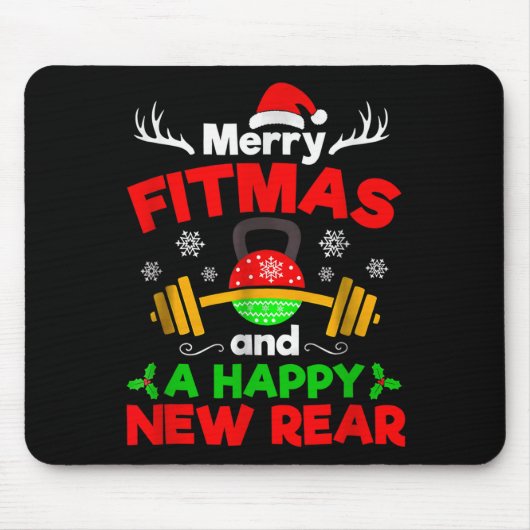 Merry Fitmas And A Happy New Year Mousepad (Vorne)