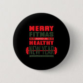 Merry Fitmas And Happy New Rear Fitness Funny Xmas Button (Vorderseite)