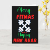 Merry Fitmas And Happy New Rear Fitness Funny Xmas Karte (Gelbe Blume)