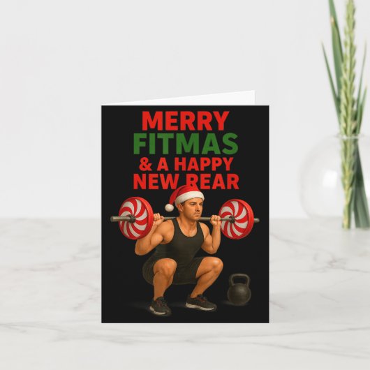 Merry Fitmas Christmas & A Happy New Rear Year Karte (Vorderseite)