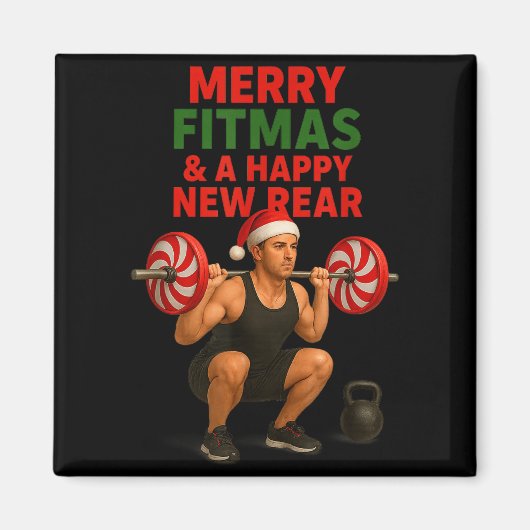 Merry Fitmas Christmas & A Happy New Rear Year Magnet (Vorne)