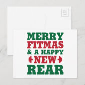 Merry Fitmas Feiertagspostkarte (Vorne/Hinten)