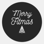 Merry Fitmas For Christmas Workout Xmas Gym Holida Runder Aufkleber (Vorderseite)