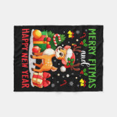 Merry Fitmas Happy New Year Funny Christmas New Ye Fleecedecke (Vorderseite (Horizontal))