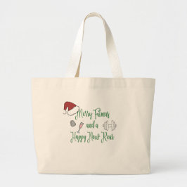 Merry Fitmas und ein glücklicher neuer Rücken Jumbo Stoffbeutel