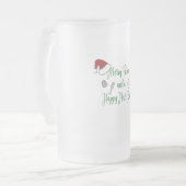 Merry Fitmas und ein glücklicher neuer Rücken Mattglas Bierglas (Vorderseite Links)