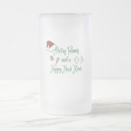 Merry Fitmas und ein glücklicher neuer Rücken Mattglas Bierglas