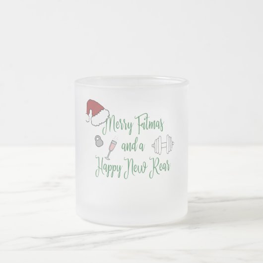 Merry Fitmas und ein glücklicher neuer Rücken Mattglastasse (Mittel)