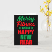 Merry Fitness And A Happy New Rear Funny Christmas Karte (Gelbe Blume)