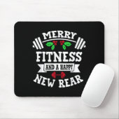 Merry Fitness And A Happy New Rear Funny Holidays Mousepad (Mit Mouse)