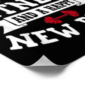 Merry Fitness And A Happy New Rear Funny Holidays  Poster (Ecke)