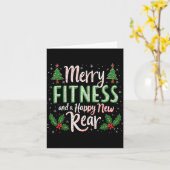 Merry Fitness And Happy New Rear Bodybuilding Xmas Karte (Gelbe Blume)