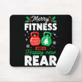Merry Fitness Happy New Rear Christmas Holiday Gym Mousepad (Mit Mouse)