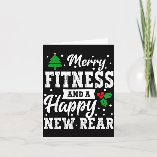 Merry Fitness Happy New Rear Workout Christmas Gym Karte (Vorderseite)