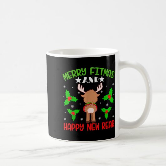 Merry Fitness Happy New Rear Workout Christmas Kaffeetasse (Rechts)