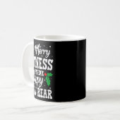 Merry Fitness Happy New Rear Workout Christmas Kaffeetasse (Vorderseite Links)
