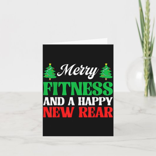 Merry Fitness Happy New Rear Workout Christmas  Karte (Vorderseite)