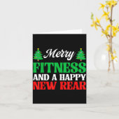 Merry Fitness Happy New Rear Workout Christmas  Karte (Gelbe Blume)