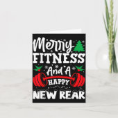 Merry Fitness Happy New Rear Workout Christmas  Karte (Vorderseite)