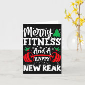 Merry Fitness Happy New Rear Workout Christmas Karte (Gelbe Blume)