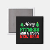 Merry Fitness Happy New Rear Workout Christmas  Magnet (Vorderseite/Rückseite)