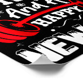 Merry Fitness Happy New Rear Workout Christmas  Poster (Ecke)