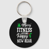Merry Fitness Happy New Rear Workout Christmas  Schlüsselanhänger (Vorderseite)