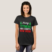 Merry Fitness Happy New Rear Workout Christmas  T-Shirt (Vorne ganz)