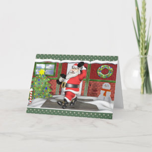 Merry Fitness Santa Dumbells Ferienkarte Feiertagskarte