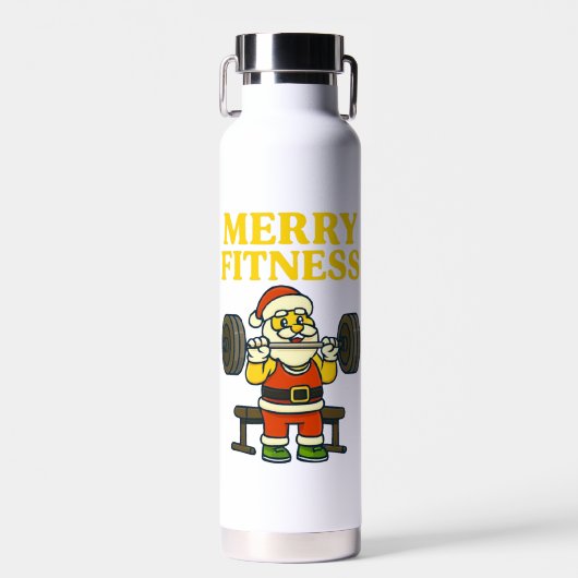 Merry Fitness Santa Gym Wasserflasche Trinkflasche (Vorne)