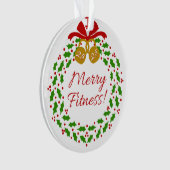 Merry Fitness Wreath Acryllic Circle Ornament (Vorderseite)