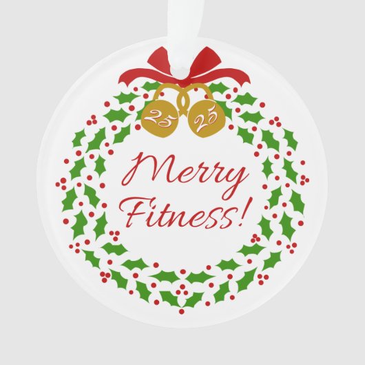 Merry Fitness Wreath Acryllic Circle Ornament (Vorderseite)