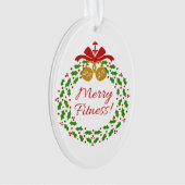 Merry Fitness Wreath Acryllic Oval Ornament (Vorderseite)