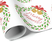 Merry Fitness Wreath KettleBells Holiday Gift Wrap Geschenkpapier (Rolleneckpunkt)