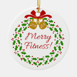 Merry Fitness Wreath Personalisiert Circle Ornamen Keramik Ornament