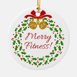 Merry Fitness Wreath Personalisiert Circle Ornamen Keramik Ornament