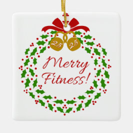 Merry Fitness Wreath Personalisiert Square Ornamen Keramikornament