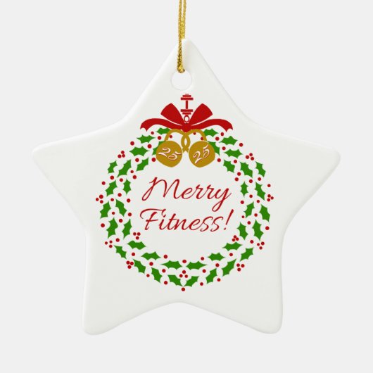 Merry Fitness Wreath Personalisiert Star Ornament (Vorne)