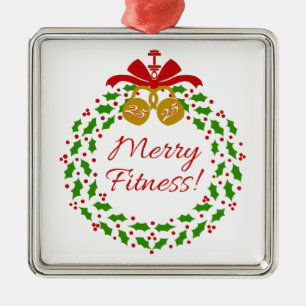 Merry Fitness Wreath Premium Silberschmuck Silbernes Ornament