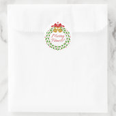 Merry Fitness Wreath Round Stickers (Tasche)