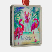 Merry Flamingo Ornament Aus Metall (Rechts)